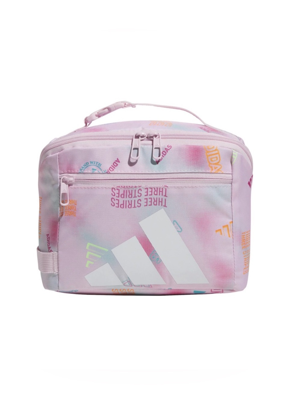 Adidas Affiliate Insulated School Lunchbox w/ Handle & Zipper Pink Purple Print